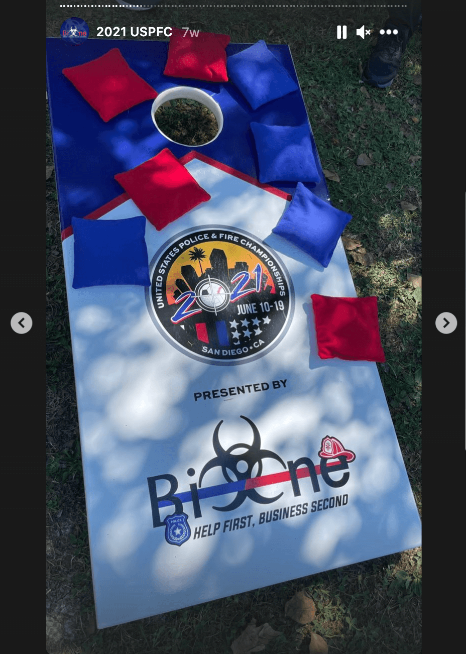 U.S. Police and Fire Championships Cornhole Boards